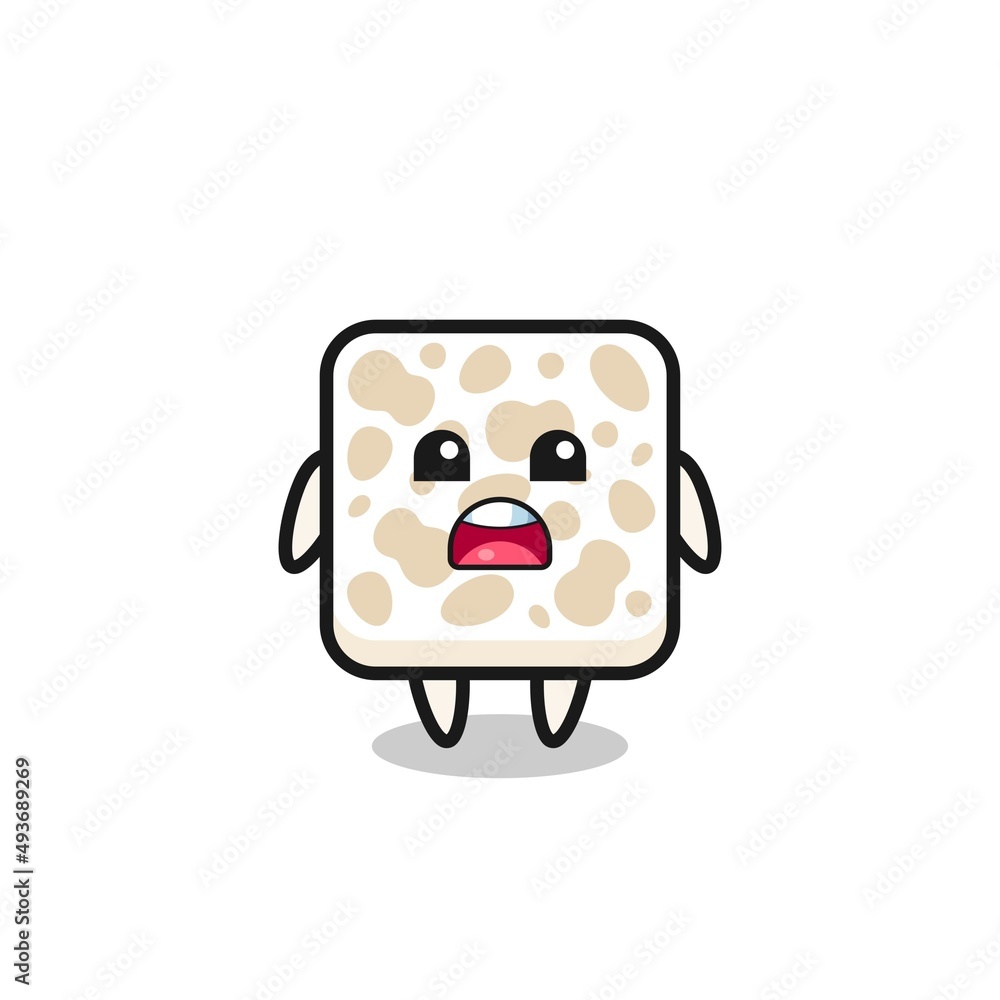 tempeh illustration with apologizing expression, saying I am sorry