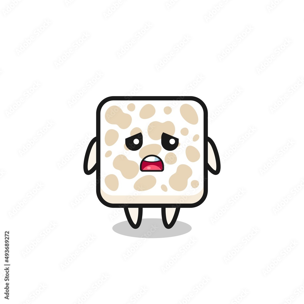Fototapeta premium disappointed expression of the tempeh cartoon