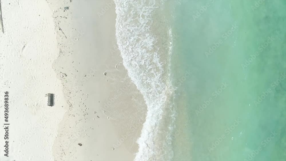 aerial view from a quadrocopter on the autumn beach and sea aerial view from a quadrocopter on the autumn beach and sea
