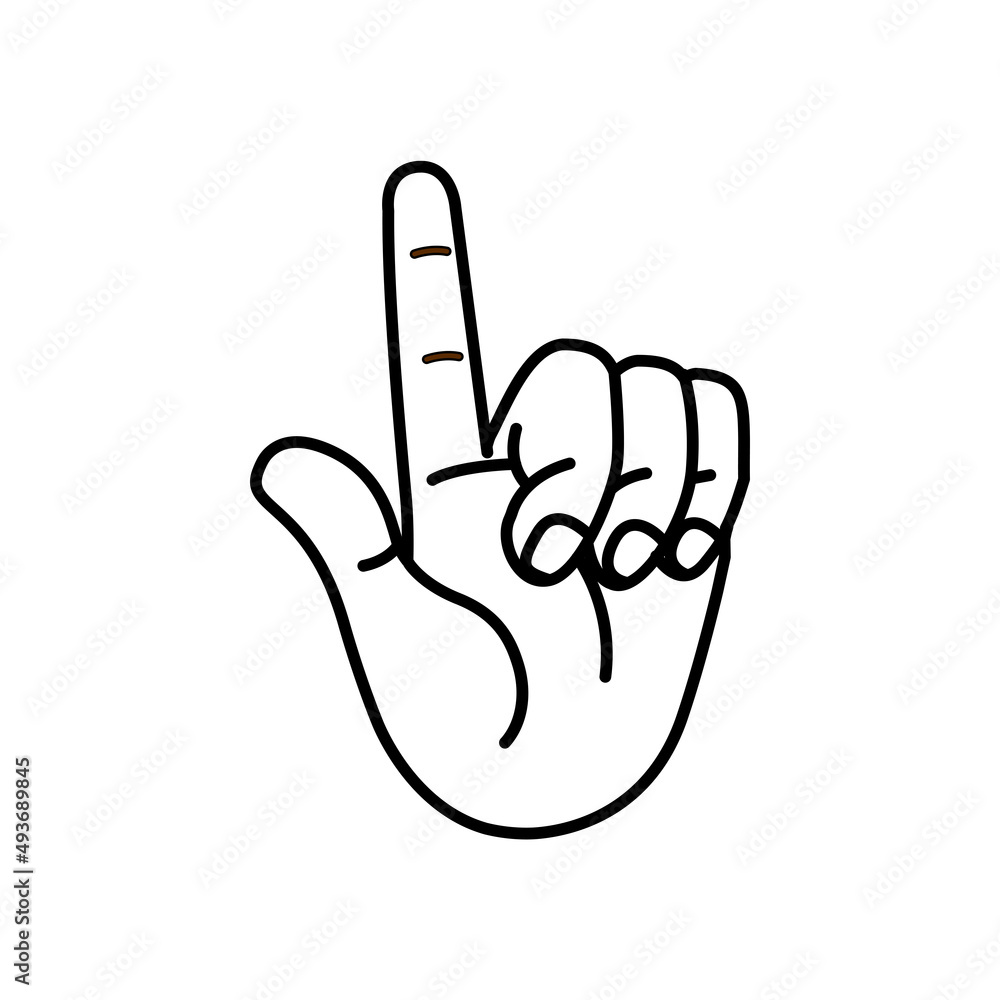 Isolated hand cartoon outline icon doing a gesture Vector illustration Isolated hand cartoon outline icon doing a gesture Vector illustration