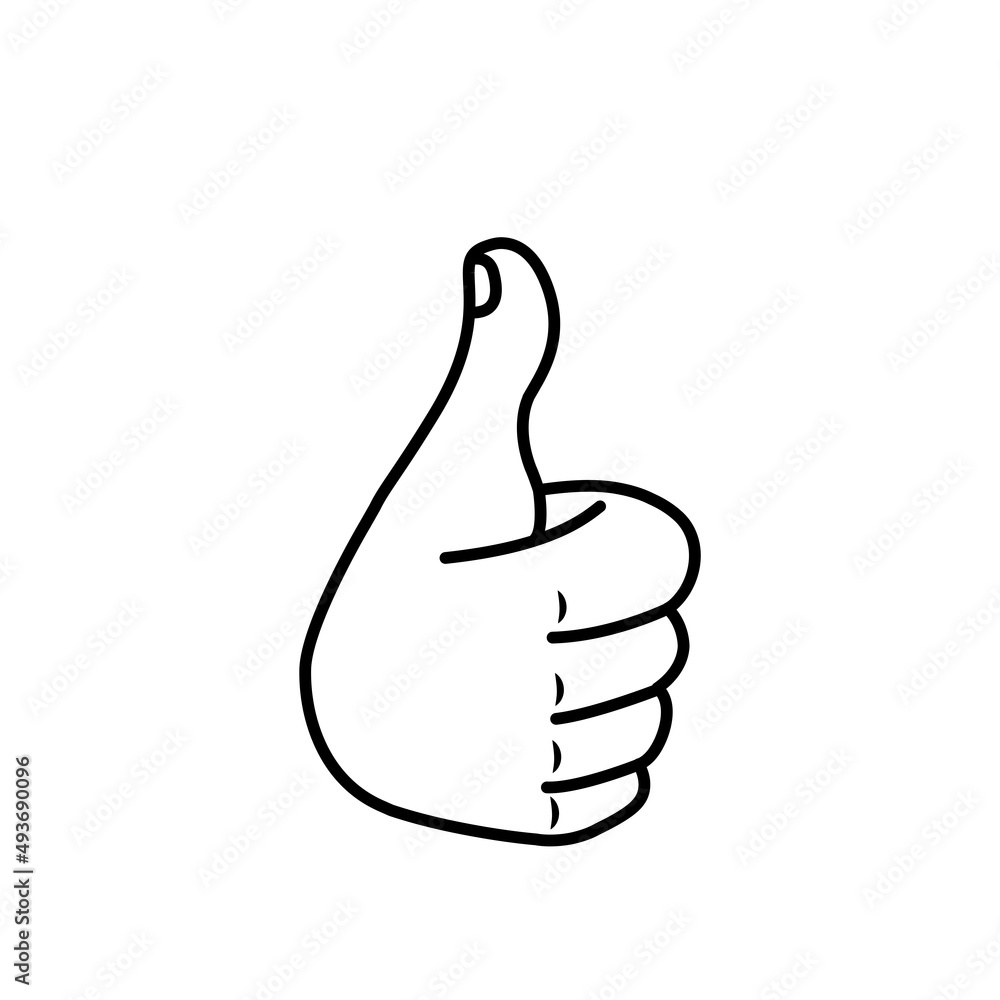 Isolated hand cartoon outline icon doing a gesture Vector illustration