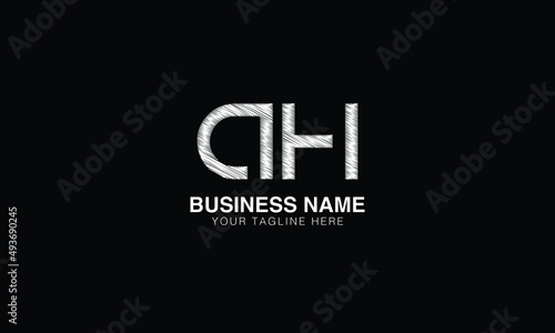 AH A  H ah initial logo | initial based abstract modern minimal creative logo, vector template image. luxury logotype logo, real estate homie logo. typography logo. initials logo. photo