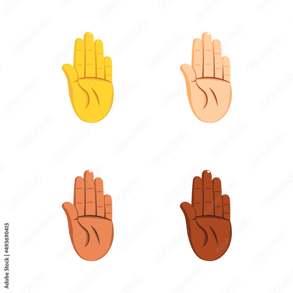 Fototapeta premium Set of different hand icons doing gestures Vector illustration