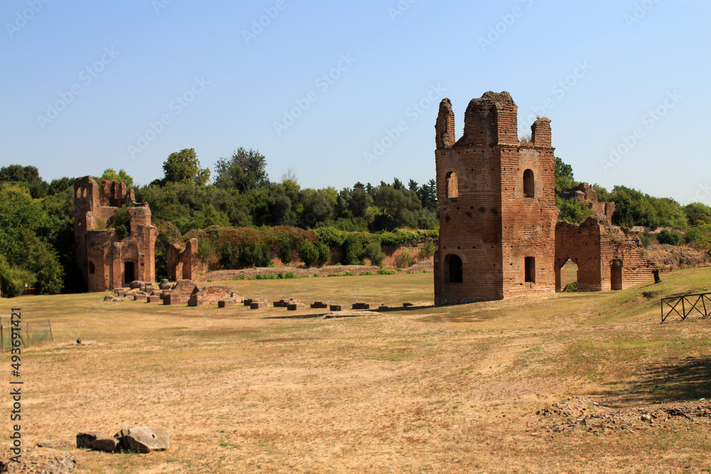 Ruin of the Circus of Maxentius on Appian Way in Rome, Italy Ruin of the Circus of Maxentius on Appian Way in Rome, Italy