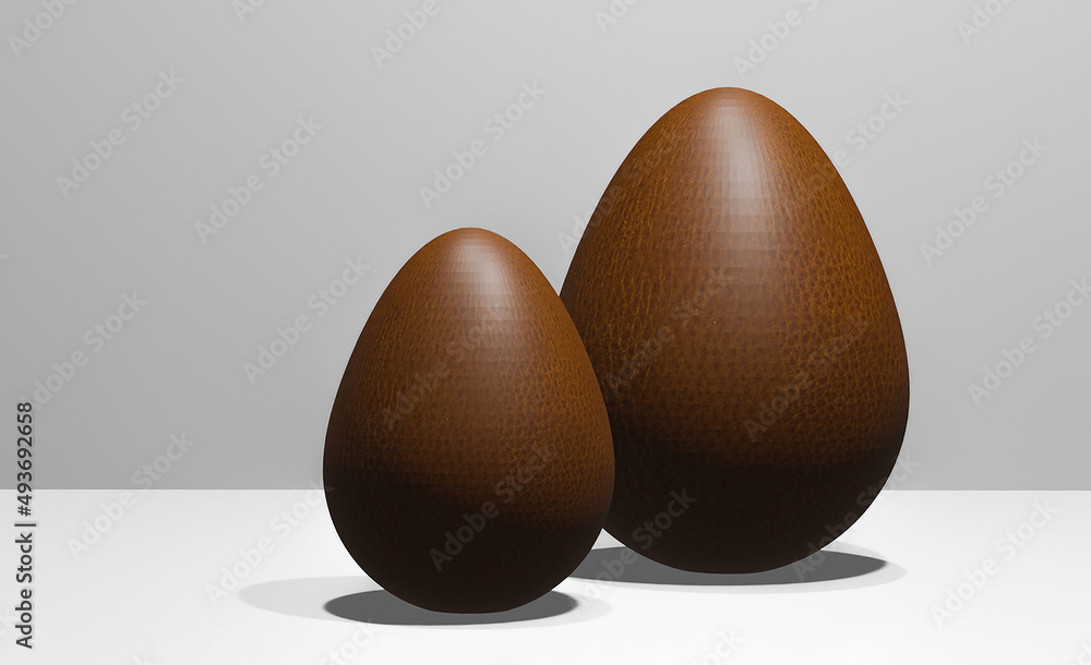chocolate egg on white background 3d chocolate egg on white background 3d