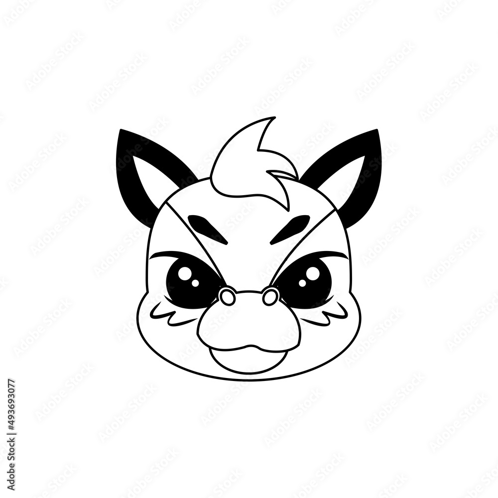 Obraz premium Isolated cute horse avatar Zodiac sign Vector illustration