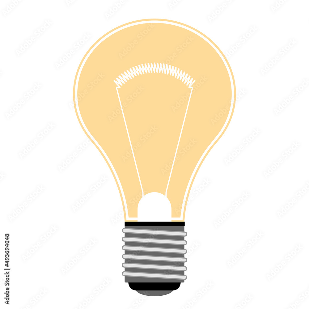Obraz premium electric bulb flat isolated white background