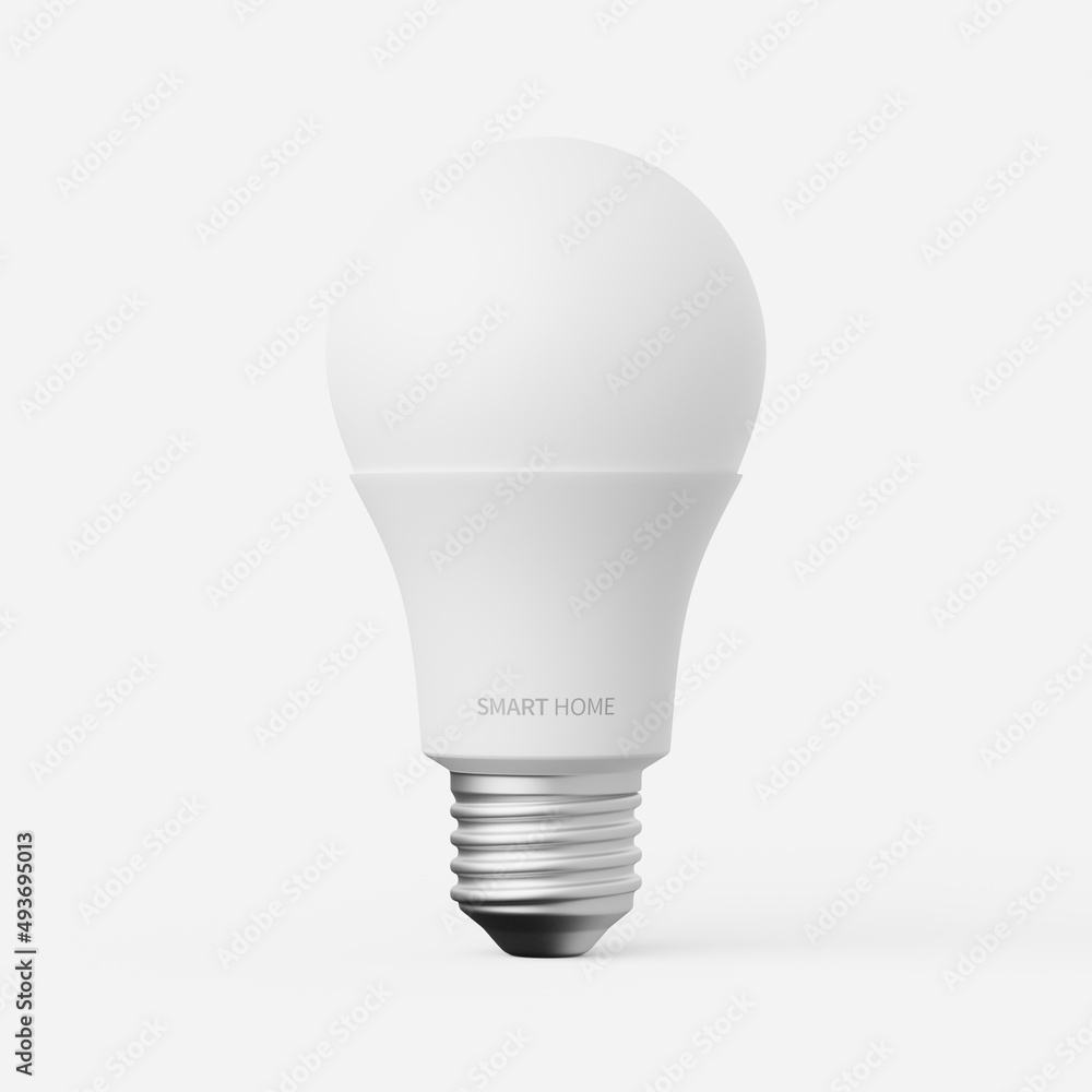 Smart light bulb on a plain background. 3d render. Smart light bulb on a plain background. 3d render.