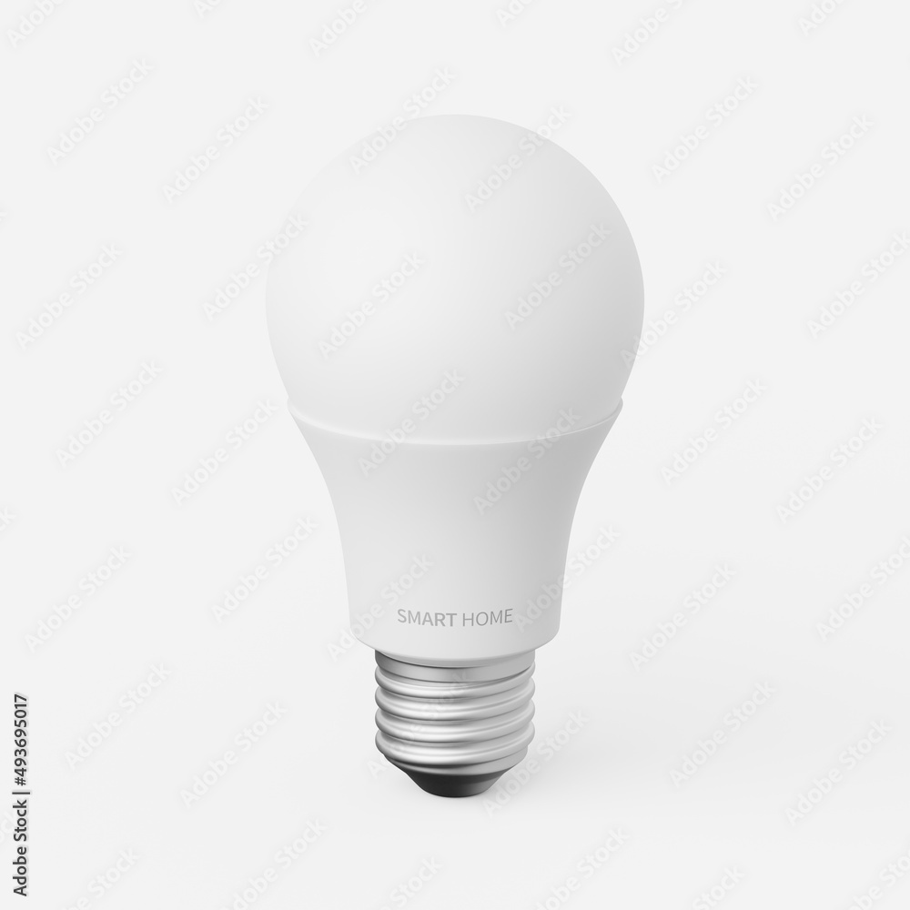 Smart light bulb on a plain background. 3d render. Smart light bulb on a plain background. 3d render.
