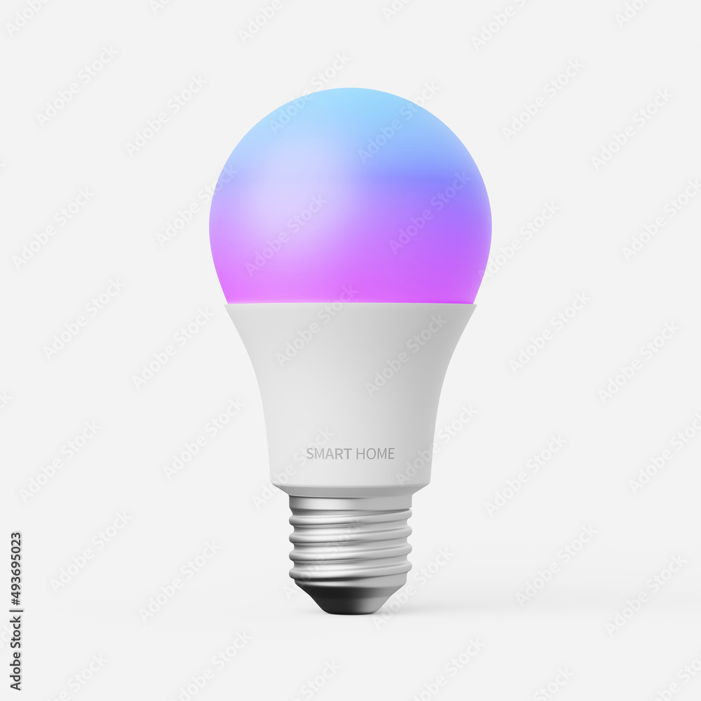 Smart light bulb on a plain background. 3d render. Smart light bulb on a plain background. 3d render.