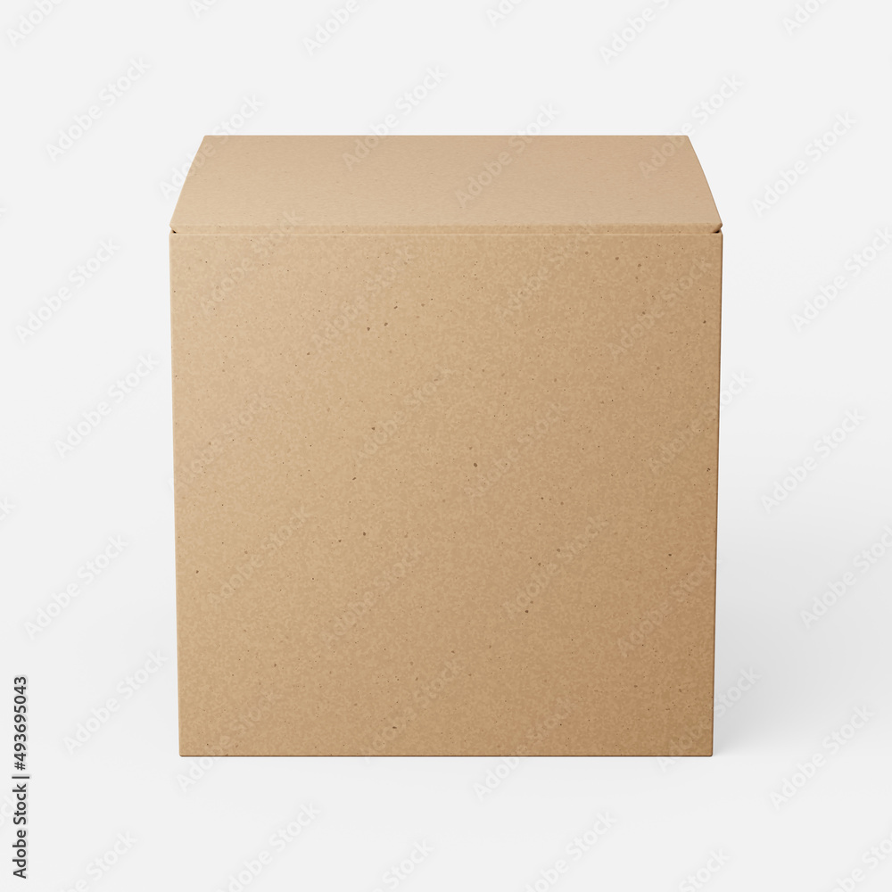 Square card box on a plain background. 3d render. Square card box on a plain background. 3d render.