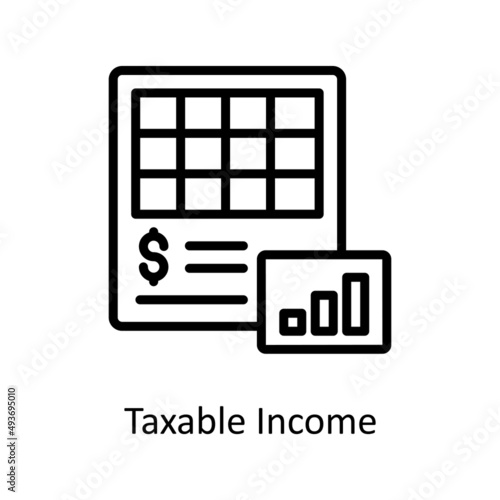 Taxable Income Vector Outline icons for your digital or print projects. photo