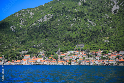 Perast city on the seacoast in Montenegro