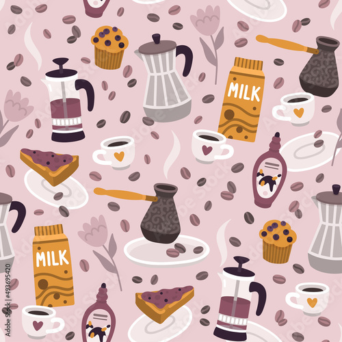 Coffee accessories pattern