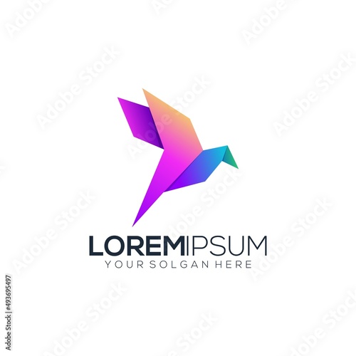 Free Download Geometry Bird colorful logo template - GFXLoad