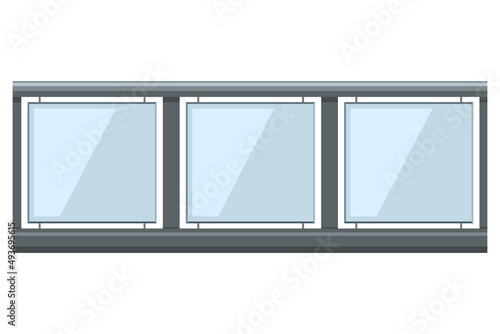 glass railing cartoon style isolated white background