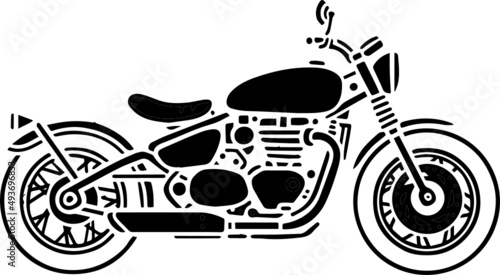 Obraz na płótnie Vintage Motorcycle Silhouette Vector