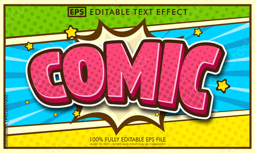 Editable text effect in comic style