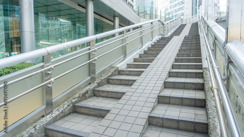 Stairs and railings on pedestrian bridges in the city_26