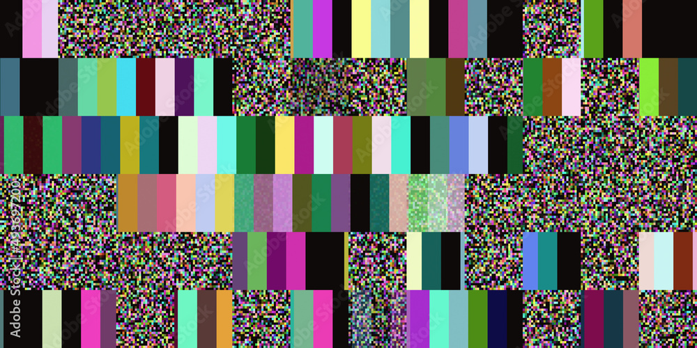 Illustrazione Stock Seamless glitch texture background. TV video game ...