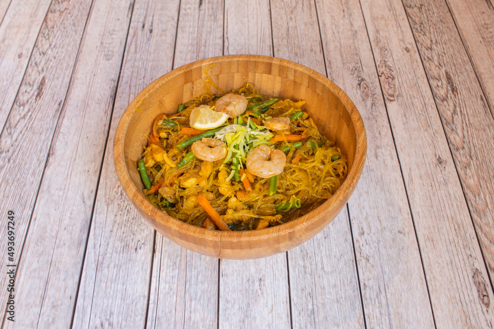 Chicken Sotanghon Soup is a Filipino version of Chicken Noodle Soup. This soup dish uses shredded chicken and sotanghon noodles. Chicken Sotanghon Soup is a Filipino version of Chicken Noodle Soup. This soup dish uses shredded chicken and sotanghon noodles.