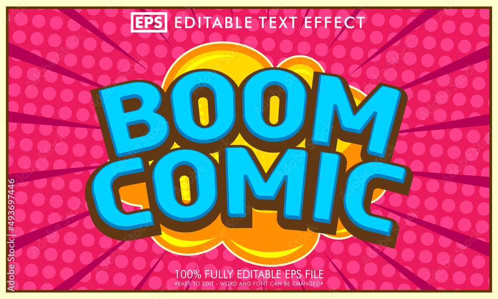 Editable text effect in comic style