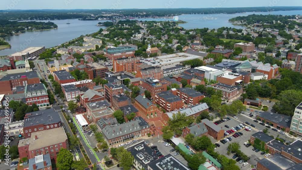 Aerial view of Salem historic city center and Salem Harbor in City of Salem, Massachusetts MA, USA. Aerial view of Salem historic city center and Salem Harbor in City of Salem, Massachusetts MA, USA.