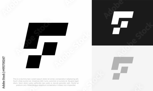 letter F logo initial abstract vector icon design illustration	
