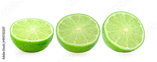 green lemon on white background