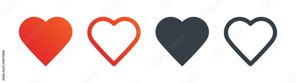 Heart icon collection. Love symbol vector illustration. Stock Vector ...