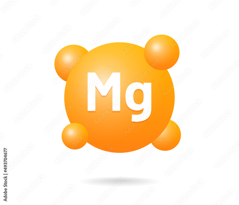 MG symbol of magnesium molecules vector illustration. - obrazy, fototapety, plakaty 