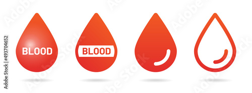 Blood drop icon set. Vector illustration