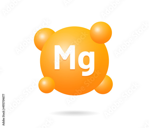 MG symbol of magnesium molecules vector illustration. photo