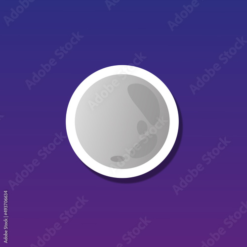 vector illustration, sticker icon of moon for website or weather app