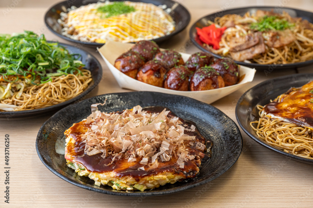 粉もの集合 お好み焼き タコ焼き 焼きそば 粉もの集合 お好み焼き タコ焼き 焼きそば