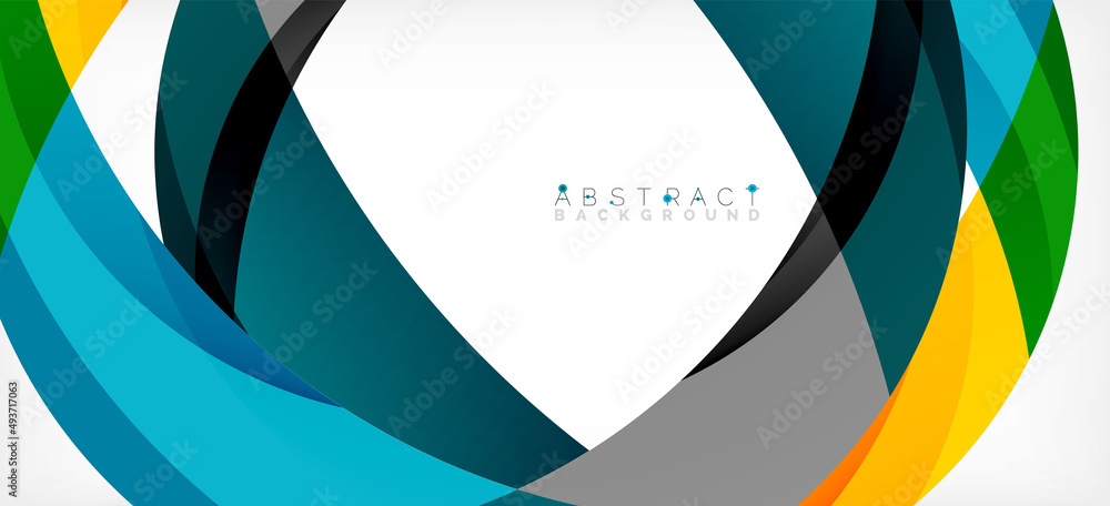 Geometric abstract background. Circle created with overlapping color shapes. Vector Illustration For Wallpaper, Banner, Background, Landing Page Geometric abstract background. Circle created with overlapping color shapes. Vector Illustration For Wallpaper, Banner, Background, Landing Page