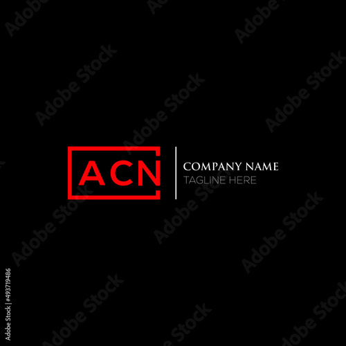 ACN logo monogram isolated on circle element design template, ACN letter logo design on black background. ACN creative initials letter logo concept.  ACN letter design.