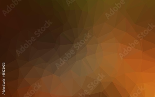 Dark Orange vector shining triangular template.