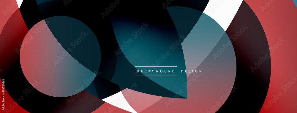 Creative geometric wallpaper. Minimal abstract background. Circle wave and round shapes composition vector illustration for wallpaper banner background or landing page Creative geometric wallpaper. Minimal abstract background. Circle wave and round shapes composition vector illustration for wallpaper banner background or landing page