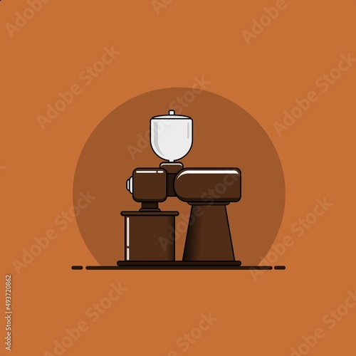illustration vector graphic coffee grinder flat design, perfect for the coffee business, advertising poster, etc