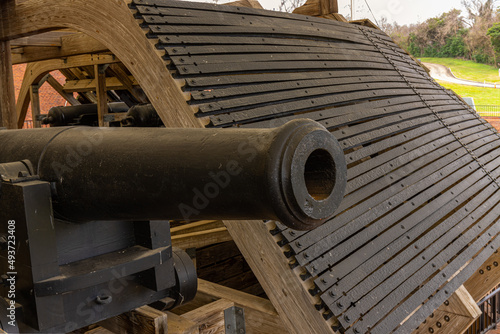 The Cannons Inside of The USS Cairo Gunboat, Vicksburg National Military Park, Vicksburg, Mississippi, USA