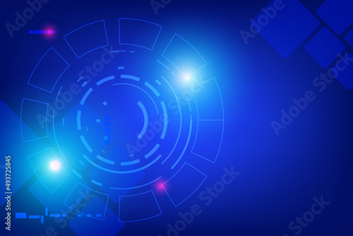 Techmology Background concept with Line of Circular. Network Connection rounded by virtual shine light. Blank Space of security of creative innovation graphic.