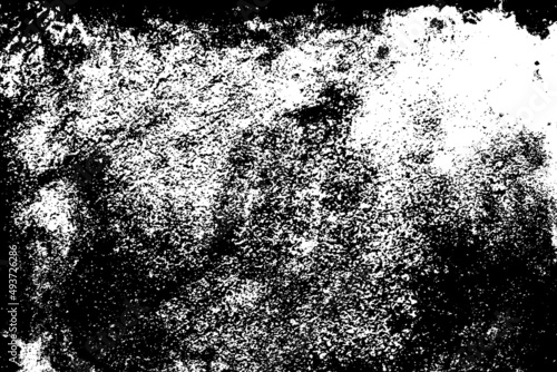 Distressed black texture. Dark grainy texture on white background. Dust overlay textured. Grain noise particles. Rusted white effect. Grunge design elements. Vector illustration, EPS 10.