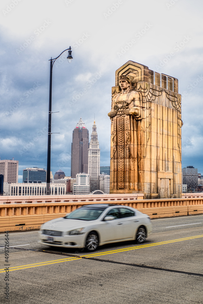 Fototapeta premium Guardian of Traffic in Cleveland Ohio