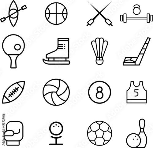 sport icon set simple minimalist