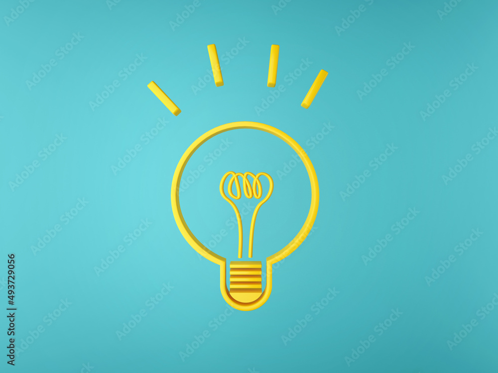 Idea light bulb with blue background.3d rendering Idea light bulb with blue background.3d rendering