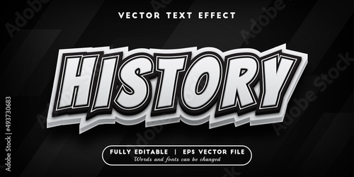 Text effects 3d history, editable text style