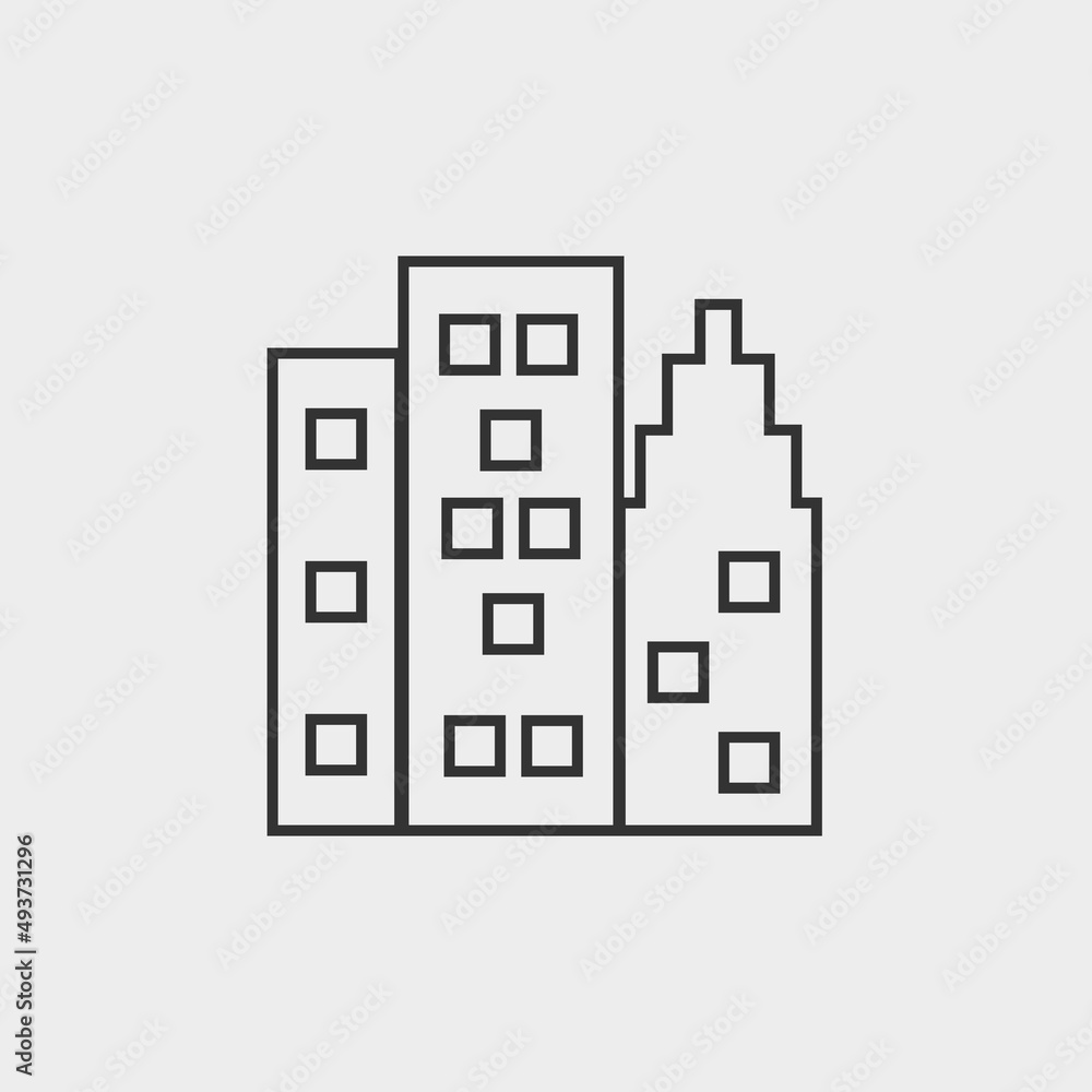 Building vector icon illustration sign