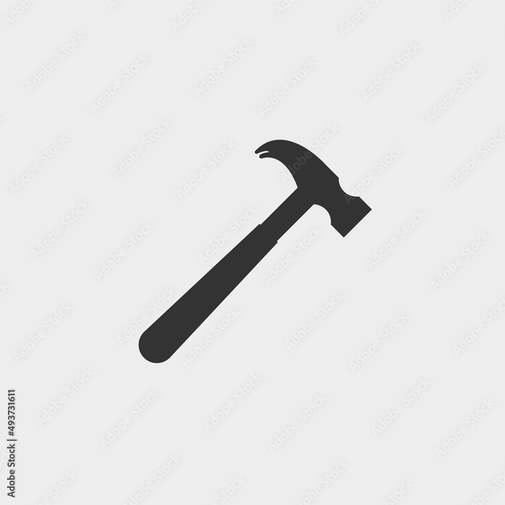 Hammer vector icon illustration sign Hammer vector icon illustration sign
