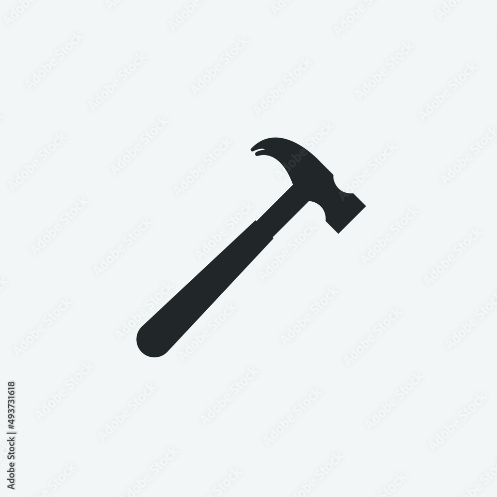 Hammer vector icon illustration sign Hammer vector icon illustration sign